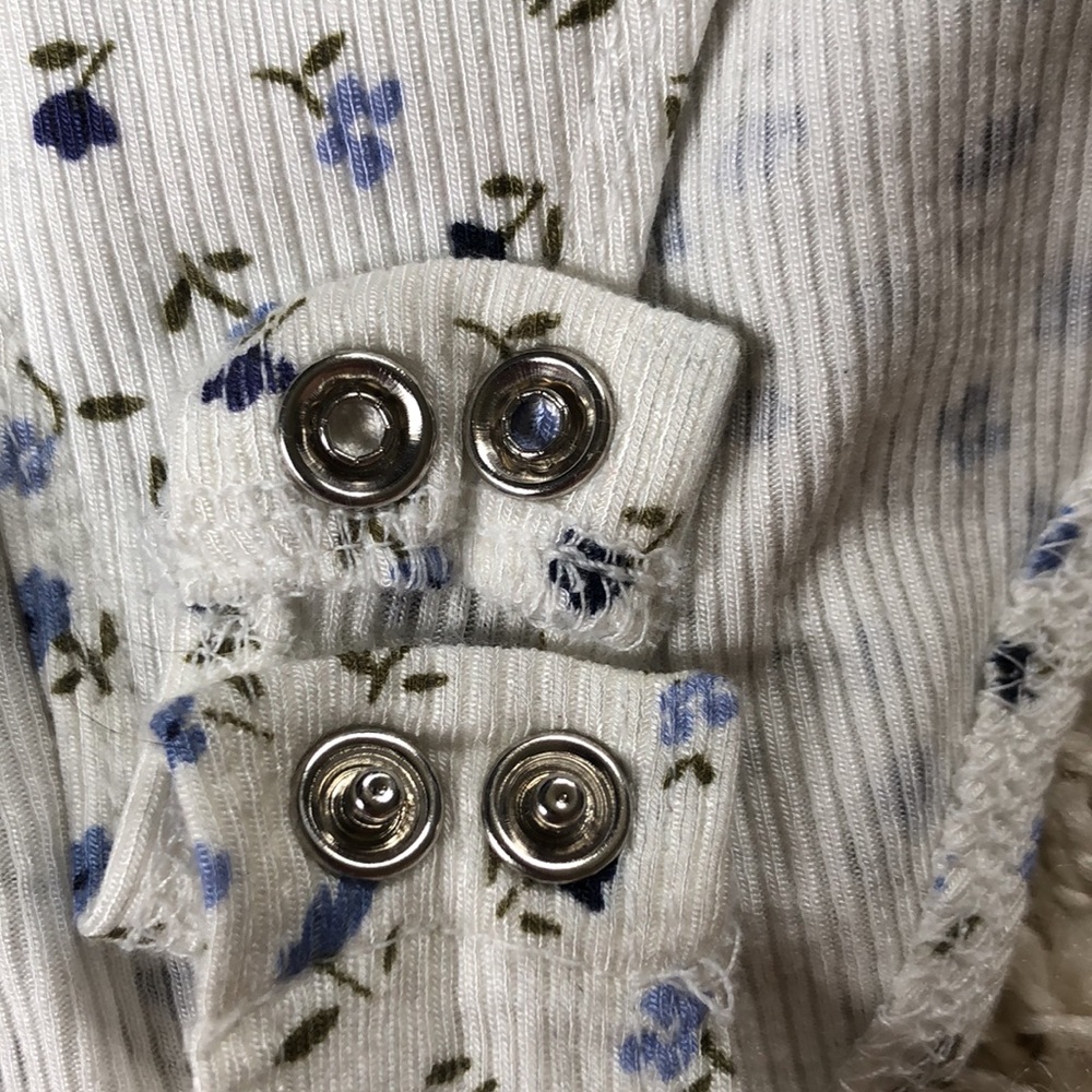 Forever 21 Blue and White Floral Bodysuit Tank - Picture 3 of 6